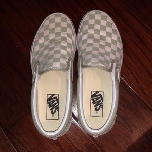 Women’s Olive Green checkered vans